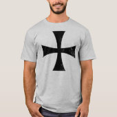 Knachten Templar Black Cross T-Shirt (Voorkant)