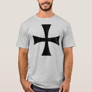 Knachten Templar Black Cross T-Shirt