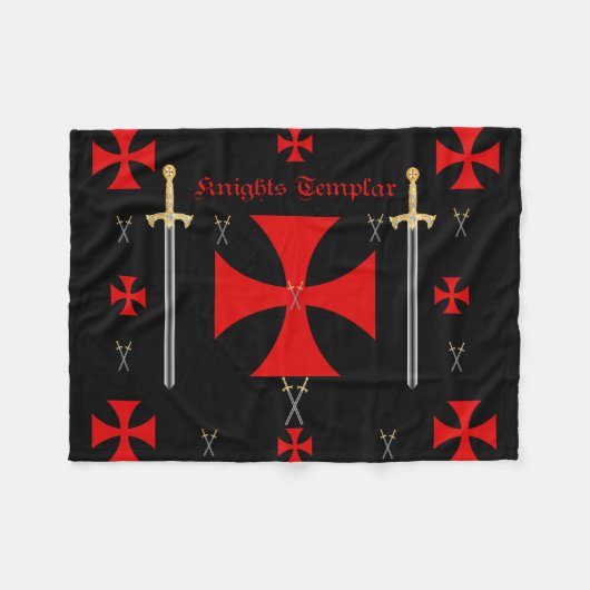 Knachten templar Fleece Blanket Deken (Voorkant (Horizontaal))