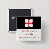 Knachten Templar motto. Vierkante Button 5,1 Cm (Voorkant /achterkant)