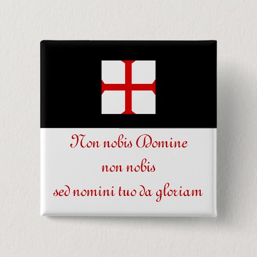 Knachten Templar motto. Vierkante Button 5,1 Cm (Voorkant)