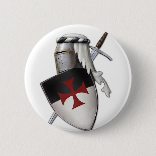 Knachten Templar shield Ronde Button 5,7 Cm (Voorkant)