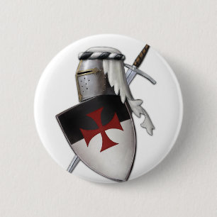 Knachten Templar shield Ronde Button 5,7 Cm