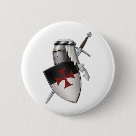 Knachten Templar shield Ronde Button 5,7 Cm (Voorkant)