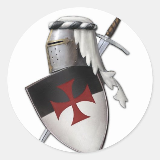 Knachten Templar shield Ronde Sticker (Voorkant)