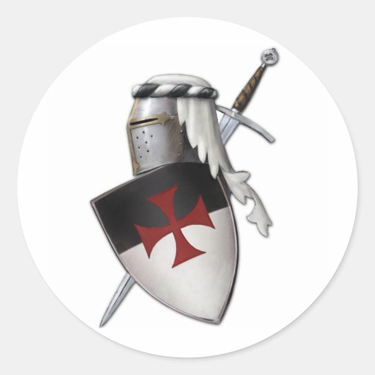 Knachten Templar shield Ronde Sticker (Voorkant)