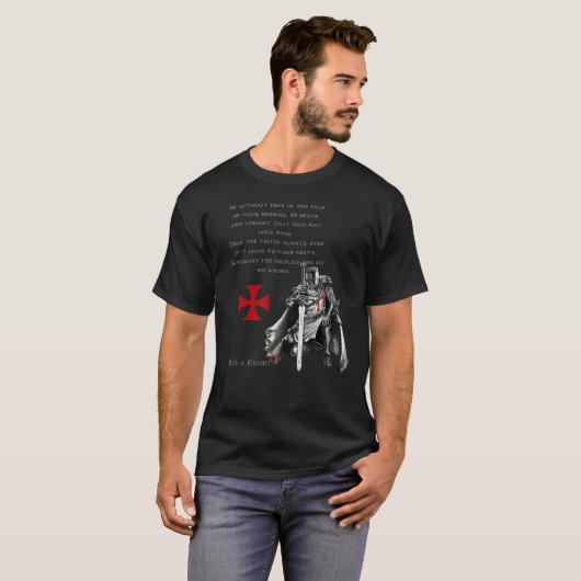 Knachten Templar Warrior voor Jezus en God Bijbel T-shirt (Voorkant volledig)