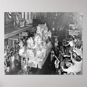 Knachten van Babylon New Orleans Mardigras 1955 Poster