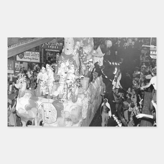 Knachten van Babylon New Orleans Mardigras 1955 Rechthoekige Sticker (Voorkant)