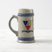 Knachten van Pythias Banner Stein Bierpul (Links)