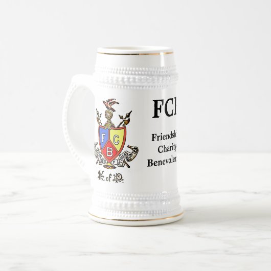 Knachten van Pythias Logo Stein Bierpul (Voorkant links)