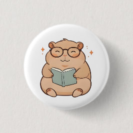 Knagende capybara met bril Kawaii-ontwerp Ronde Button 3,2 Cm