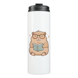 Knagende capybara met bril Kawaii-ontwerp Thermosbeker