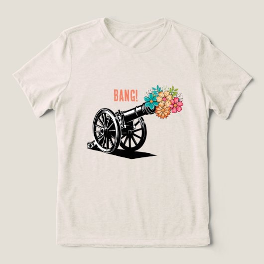 Knal bloemen Tri-Blend shirt (Design voorkant)