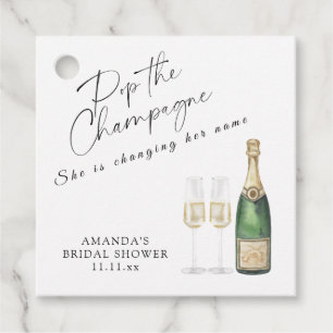 Knal de champagne Bruidsdouche Bedankjes Labels
