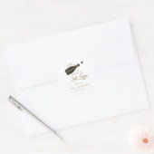 Knal de champagne open, ik verander mijn achternaa ronde sticker (Envelop)