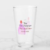 Knal de Champange roze bruidsdouche voeg naam datu Glas (Achterkant)