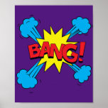 Knal! Levendige Pop Art Comic Blast Poster<br><div class="desc">Breng de explosieve energie van de klassieke stripstijl in uw ruimte met dit levendige 'Bang!' pop art design. Perfect voor het toevoegen van een uitbarsting van kleur en actie aan elke kamer,  dit ontwerp vangt de dynamische geest van retro-strips,  waardoor het een gedurfde keuze is voor elk decor.</div>