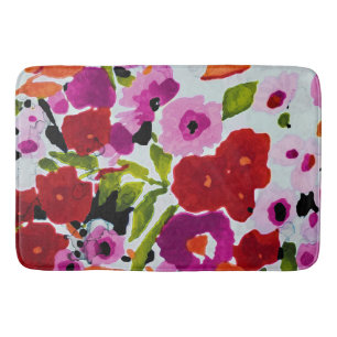 Knal van vette kleur Inktige waterverf bloemen Badmat