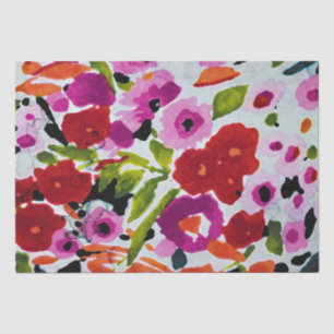 Knal van vette kleur Inktige waterverf bloemen bru Tissuepapier