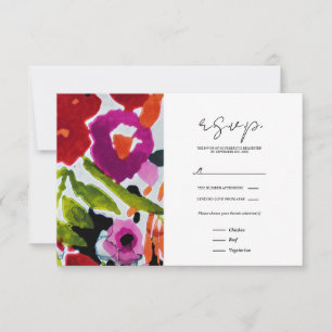 Knal van vette kleur Inktige waterverf bloemen RSVP Kaartje