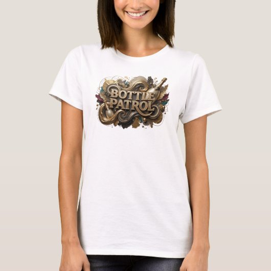 Knalgroen fles PATROUILLE Maatwerk T-shirt (Voorkant)