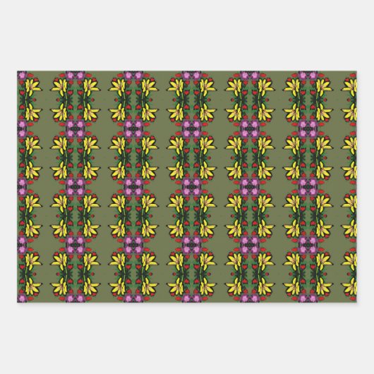 KNALLEN KLEUREN BLOEM ART Wrapping Paper (Voorkant 3)
