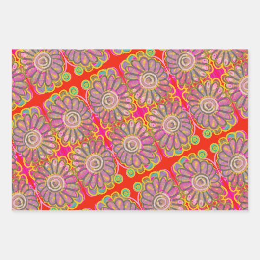 KNALLEN KLEUREN BLOEM ART Wrapping Paper (Voorkant 2)