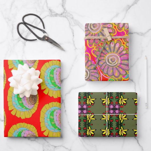 KNALLEN KLEUREN BLOEM ART Wrapping Paper (Voorkant)