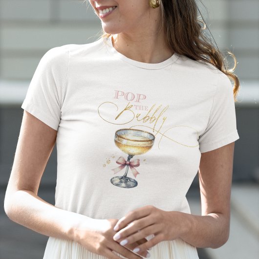 Knallen met de bubbels Champagnetintige roze strik Tri-Blend Shirt