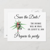 Knallen met de Kurk Scheidingsdatum Opslaan Aankondigingskaart (Voorkant / Achterkant)