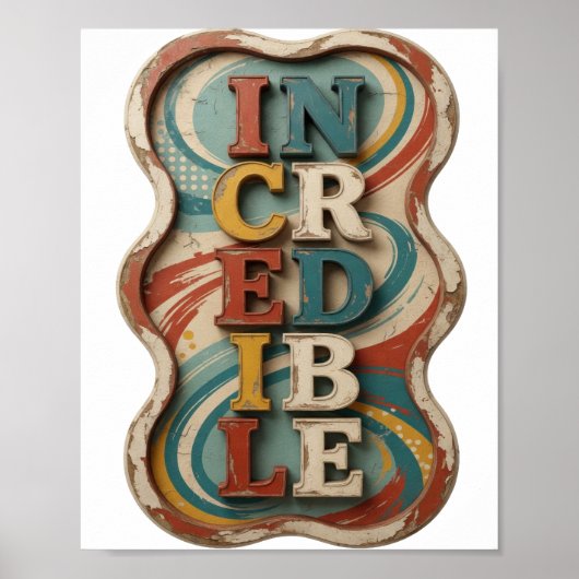 Knallend Geel INCREDIBLE Krachtig Ontwerp Poster (Voorkant)