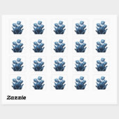Knallende blauwe abstracte stickerprint vierkante sticker (Vel)