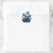 Knallende blauwe abstracte stickerprint vierkante sticker (Tas)