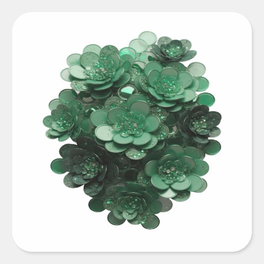 Knallende groene abstracte sticker afbeelding (Voorkant)