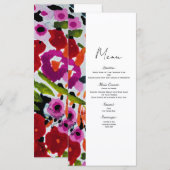 Knallende Kleur Inktige Waterverf Bloemen Menu (Voorkant / Achterkant)