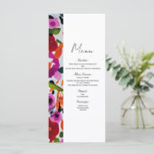 Knallende Kleur Inktige Waterverf Bloemen Menu (Staand voorkant)