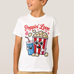 Knallende Liefde Popcorn Frisdrank Drank Cute Eten T-shirt