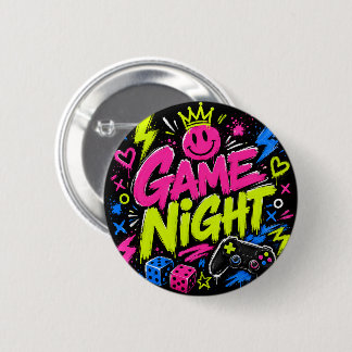 Knallerige Neon Graffiti Spelletjesavond Feest Kno Ronde Button 5,7 Cm