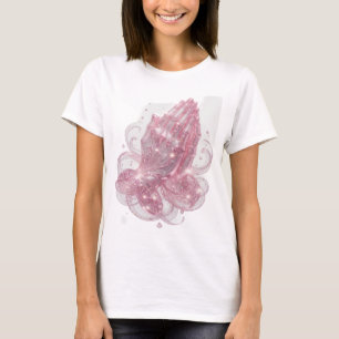 Knallig Roze BIDDENDE HANDEN T-shirt