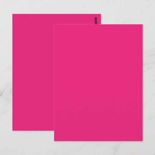 Knallig Roze Bruiloft | Uitnodiging in Vette Effen (Voorkant / Achterkant)