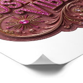 Knallig Roze POSITIEVE VIBES Poster (Hoek)