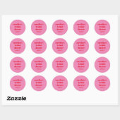 Knallig roze rode moderne leuke aangepaste bruidsd ronde sticker (Vel)
