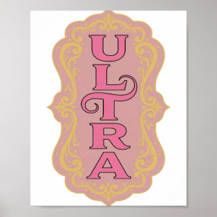 Knallig Roze ULTRA Artistiek Motief Poster