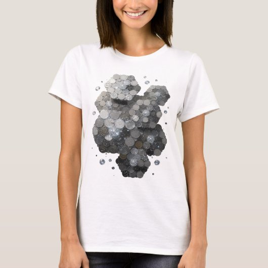 Knallig Zilver ABSTRACTE KUNST Kunstprint T-shirt (Voorkant)
