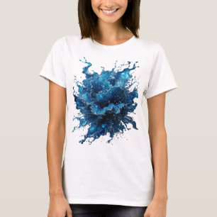 Knallig Zilver WATERBLOEMEN 3D-tekstkunst T-shirt