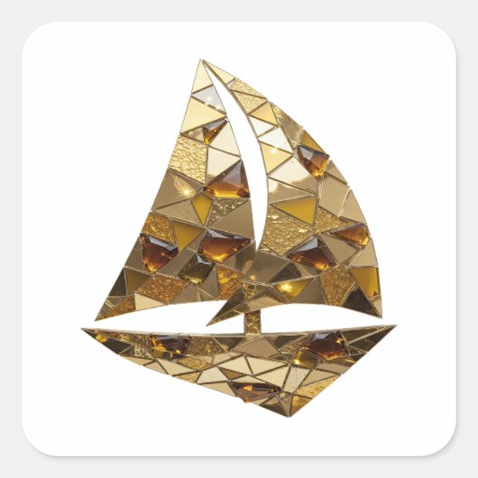 Knallige Zilveren Abstracte Vierkante Sticker (Voorkant)
