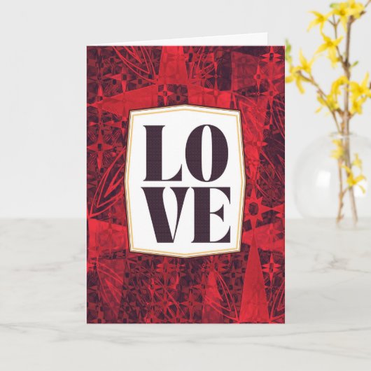 Knallrode LIEFDE Chocolade Romantische Wenskaart Kaart (Gele Bloem)