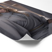 Knap Arabisch man met blond haar en blauwe ogen Poster (Hoek)