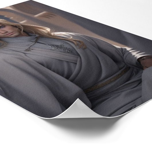 Knap Arabisch man met blond haar en blauwe ogen Poster (Hoek)